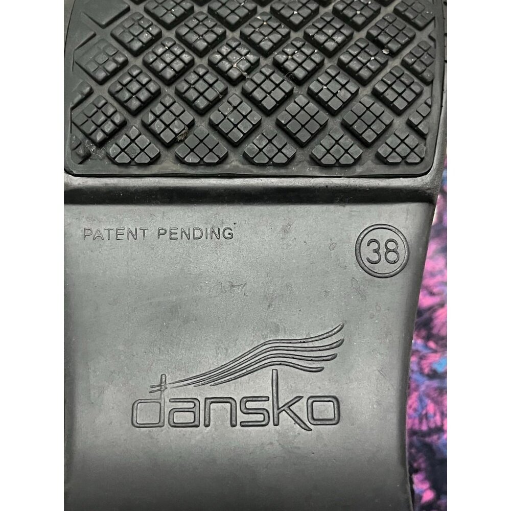 RARE DANSKO XP PATENT LEATHER PINK/BLUE PRINT CLOG 38 - Picture 13 of 13